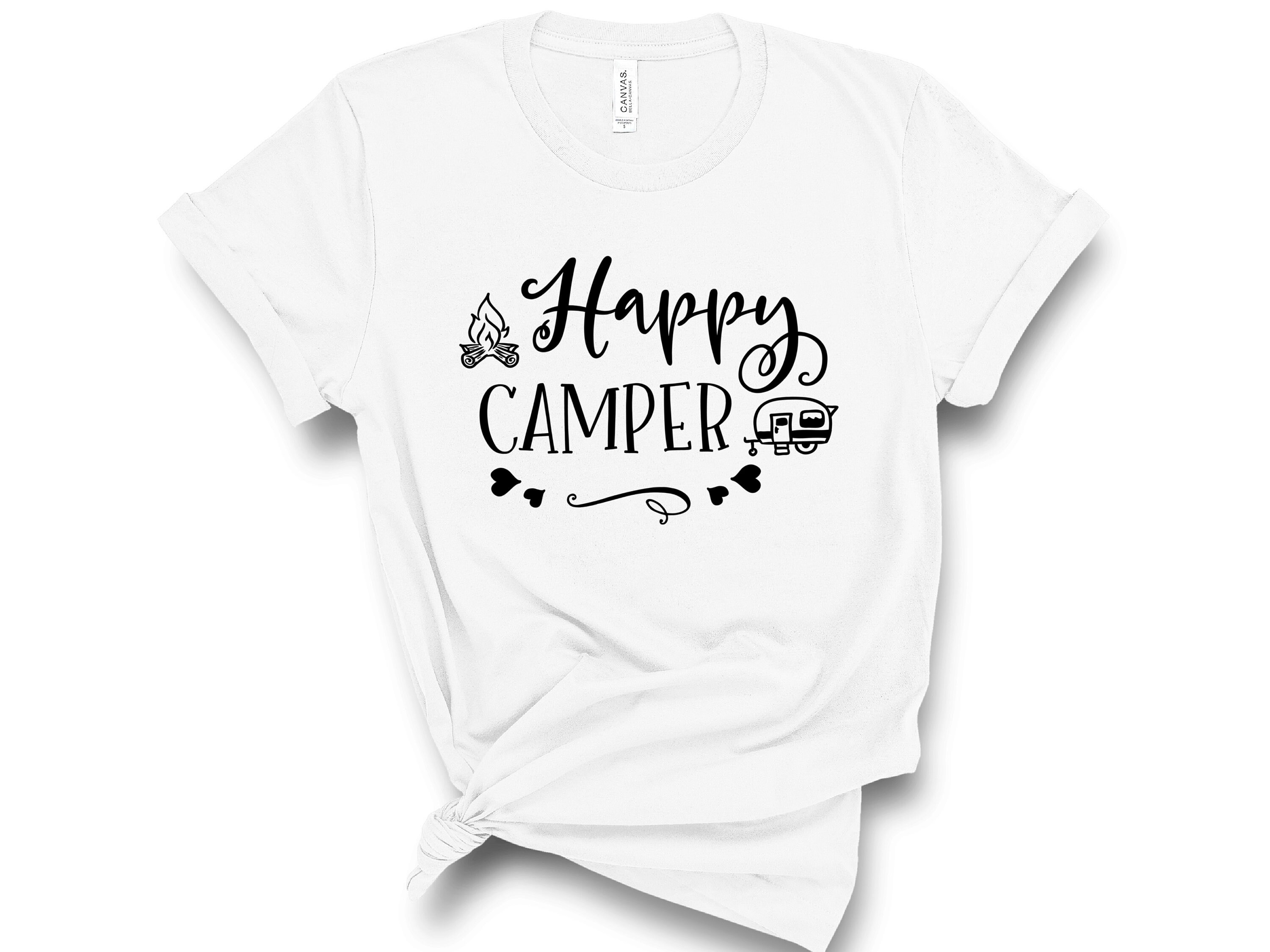 Happy Camper, Camping Graphic Tshirt, Camping Lover Gift, Road Trip Shirt, Couples Camping