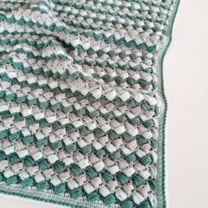 Haakpatroon Puff Strepen Deken, Puff Stripes Blanket, haken, patroon, haken, haakdiagram, diagram, Nederlands, NL, Engels, US