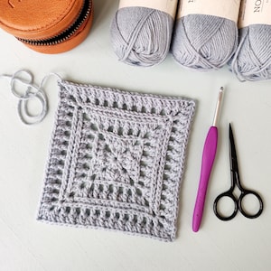 Crochet pattern Soft Breeze Square, granny square, square, crochet blanket, crochet bag, crochet, crochet diagram, Dutch, NL, English, US