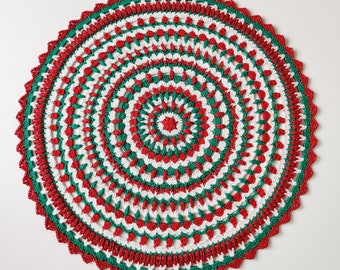 Crochet pattern Holly Jolly Christmas Doily, crochet mandala, rug, pattern, crochet, christmas, Dutch, NL, English, US
