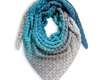 Crochet pattern Puff Elegance Shawl – Crochet asymmetrical triangle scarf / shawl – Crochet Pattern NL & US