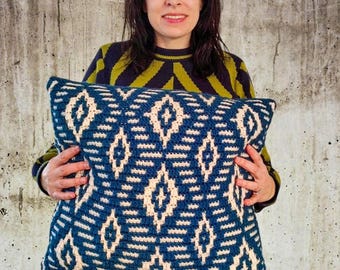 Crochet pattern Diamond Dreams Cushion, diamonds, crochet blanket, pattern, crochet, mosaic, Dutch, NL, English, US