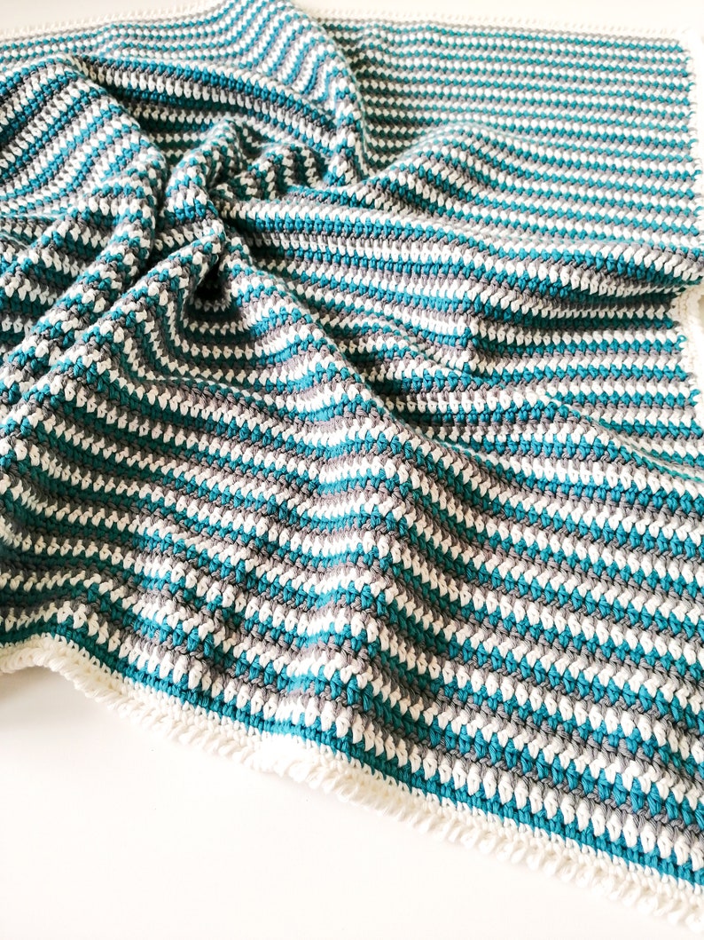 maternity gift, grey cradle blanket blanket wrapper white blue Crochet baby blanket cot blanket stroller blanket