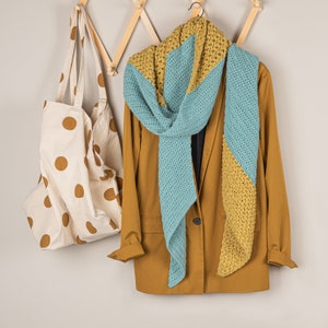 Crochet Pattern Slanted Scarf, crochet scarf, pattern, crochet, relief, bobble, Dutch, NL, English, US
