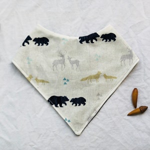 Woodland Animals Bandana Baby Bib: Bears, Fox, Deer