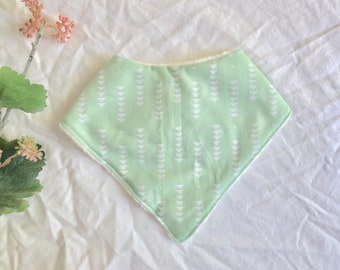 Baby Girl Mint Blue Drool Bib, Mint Arrows Bandana Bib, handmade baby gift