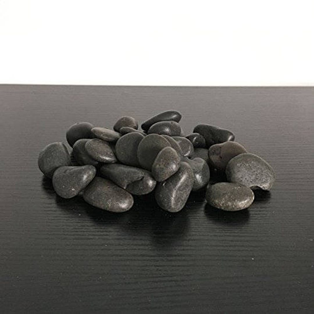 1kg of BLACK Decorative Stones Pebbles Table Decoration Craft Vase Garden Rocks Polished Smooth