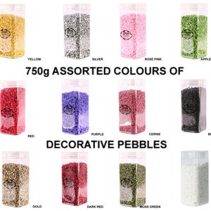 750g [choose colour] Decorative Stones Pebbles Natural Assorted Table Decoration Centrepiece Craft Gravel Pot Coloured Vase Fillers Mixed +