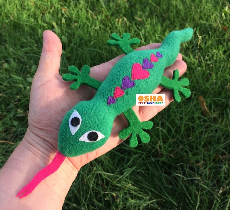 Red Orange Yellow Gecko Plush Lizard Soft Toy Gecko Rag Doll Etsy