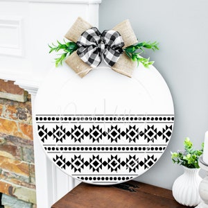 Aztec Pattern SVG | round door sign | door hanger | pattern svg | southwest svg | boho svg | western svg | svg | png