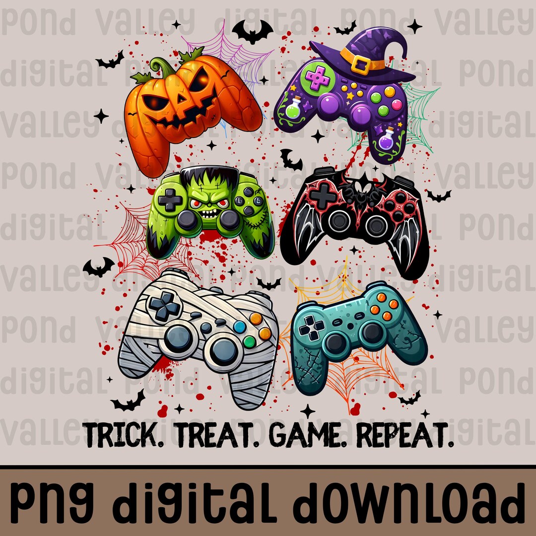 Gamer Halloween Gaming PNG Spooky Season Gaming Shirt Design Trick or ...