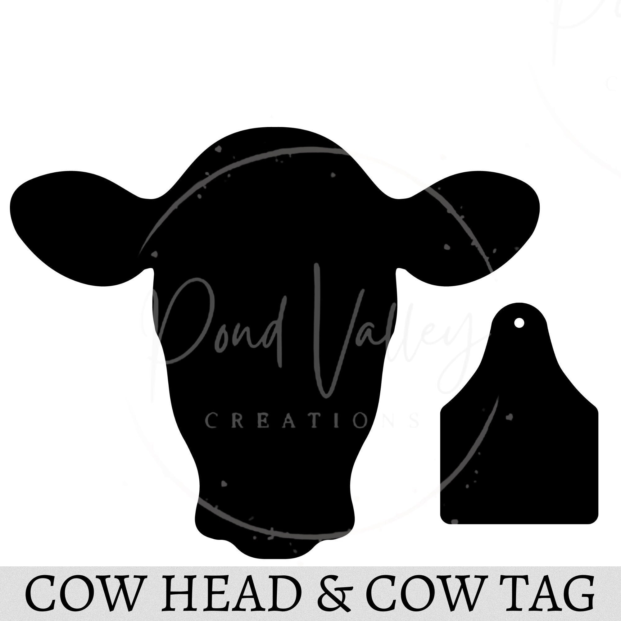 Cow Head & Cow Tag SVG Cattle Cow Western Country Etsy