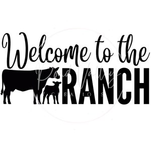 Bienvenue au ranch SVG | élevage svg | éleveur svg | vache svg | bovins svg | signe de bienvenue svg | png | téléchargement numérique