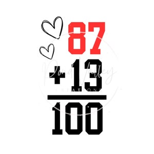 87 plus 13 equals 100 SVG | sports | png