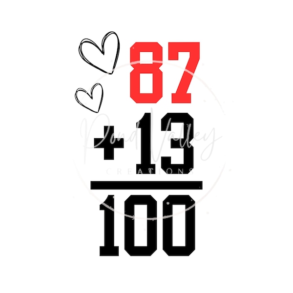 87 plus 13 equals 100 SVG | sports | png