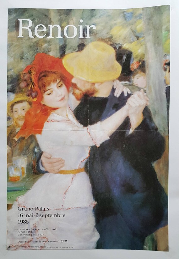 1985 Renoir French Art Exhibition Poster Paris Original Vintage Poster - 