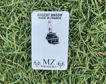 Mini pendentif carte la reunion argent 925