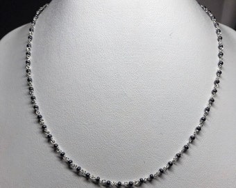 925 silver choker with gray seed beads