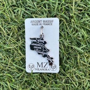 Pendentif carte Arménie argent