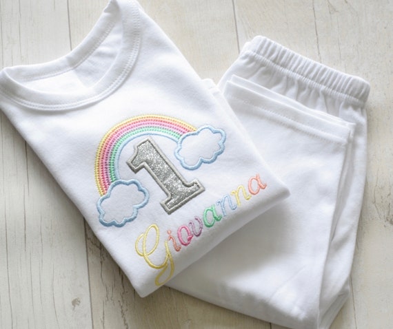 Birthday Pyjamas Pjs Personalised Shark Pink Blue Personalised