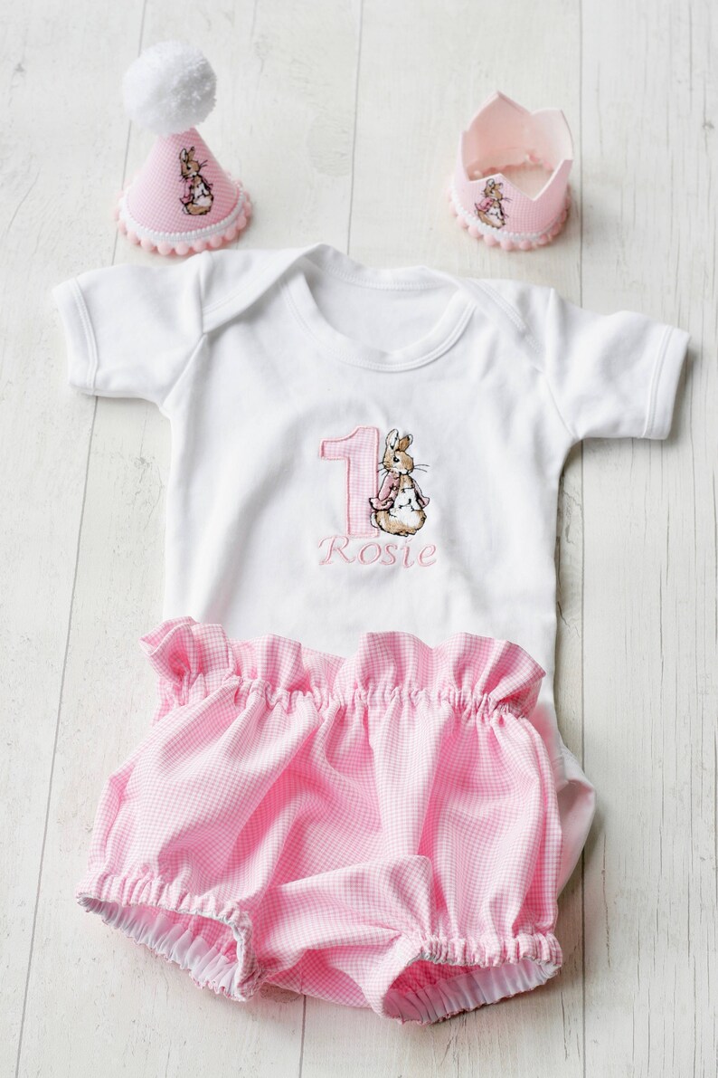 1st birthday Outfit Birthday Rabbit Pink Set 2nd Birthday Outfit Baby Girls Outfit