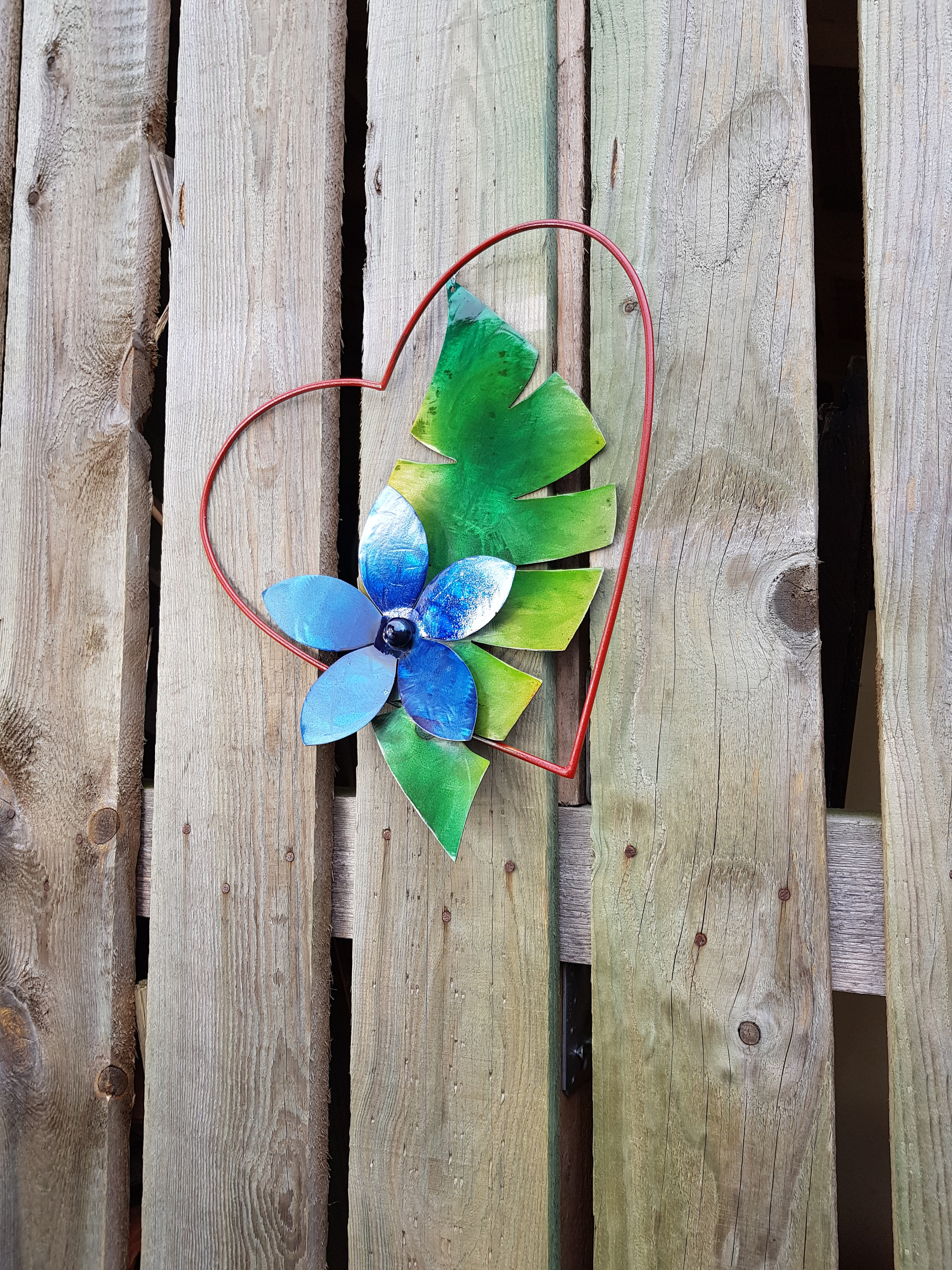 Cœur avec Feuille à Accrocher