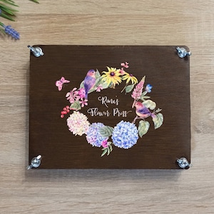 Prensa de flores botánicas, kit de prensa de plantas de flores personalizado, regalo de cumpleaños, prensado de flores artesanales para niños, regalo del Día de la Madre, pájaros y flores