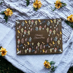 Kit de prensa de plantas de flores, Prensa de flores botánicas personalizada, Idea de regalo para amantes de la naturaleza, Prensa de flores artesanales para niños, Álbum de álbumes de recortes de prensa de hierbas