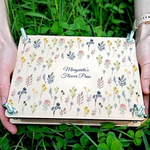 Kit de prensado de plantas con flores, prensa de flores botánica personalizada, idea de regalo para amantes de la naturaleza, prensa de flores para manualidades para niños, álbum de prensa de hierbas 12