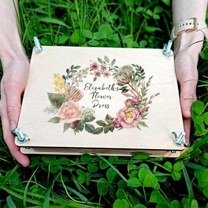 Kit de prensa de plantas de flores, Prensa de flores botánicas personalizada, idea de regalo para amantes de la naturaleza, prensa de flores artesanales para niños, tres tamaños pequeños y grandes