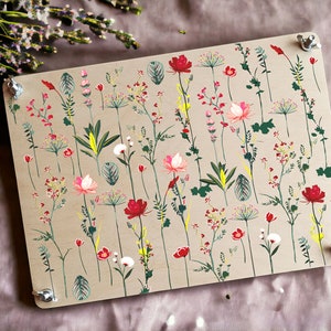 Regalo del Día de la Madre, kit de prensa de flores Bloom and Wild con herrajes de color plateado, prensa de flores comercial para proyectos de arte, recuerdos de obsequios de jardín