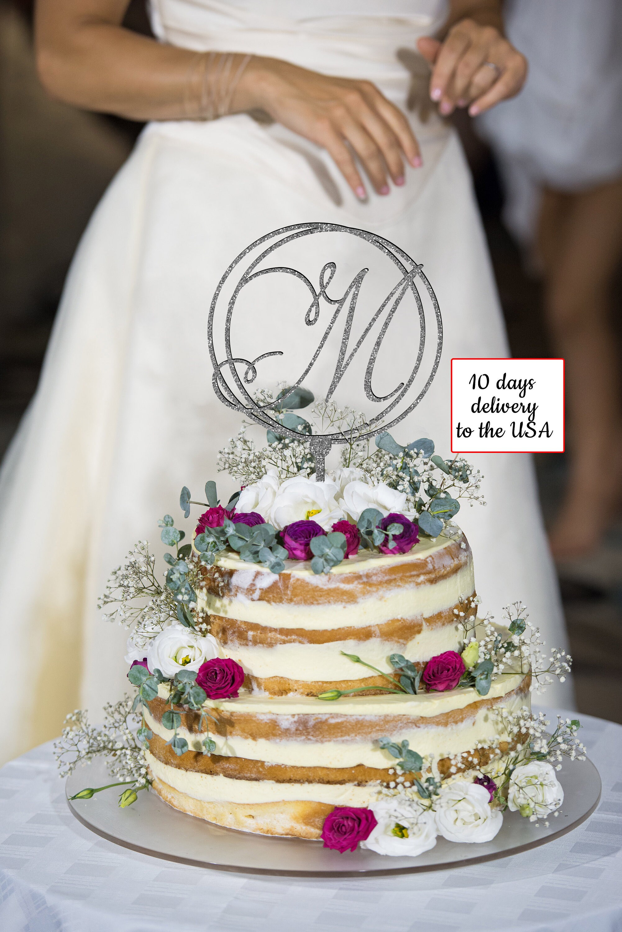 Monogramm Cake Topper Buchstabe D Torten topper Aus holz Etsy.de