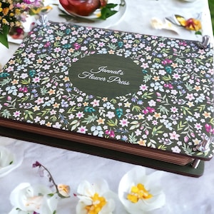 Kit de prensa de flores de arte botánico, regalo de cumpleaños para mamá, prensa de flores personalizada, kit de flores prensadas de herbario, preservación de plantas m43