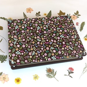 Regalo de cumpleaños, regalo de bodas, prensa de herbario botánico, con patrón floral y herrajes de color plateado, prensa de flores, regalo del Día de la Madre