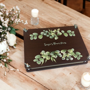 Flower plants press kit, Botanical Flower Press Personalized, Nature lovers gift idea, Kids Craft, Wedding eucalyptus Album m58