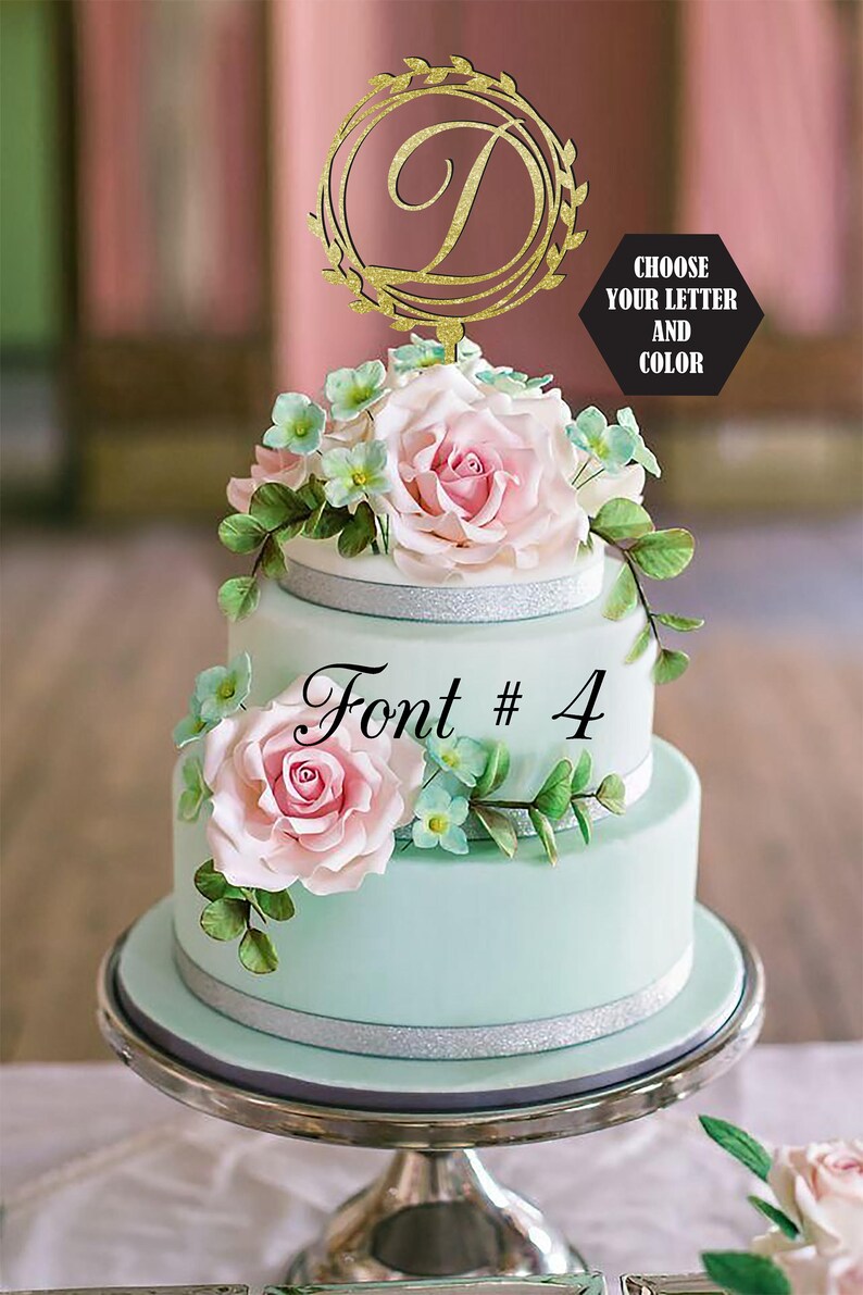 Letter D Cake Topper Wedding Cake TopperGold Cake Topper Etsy