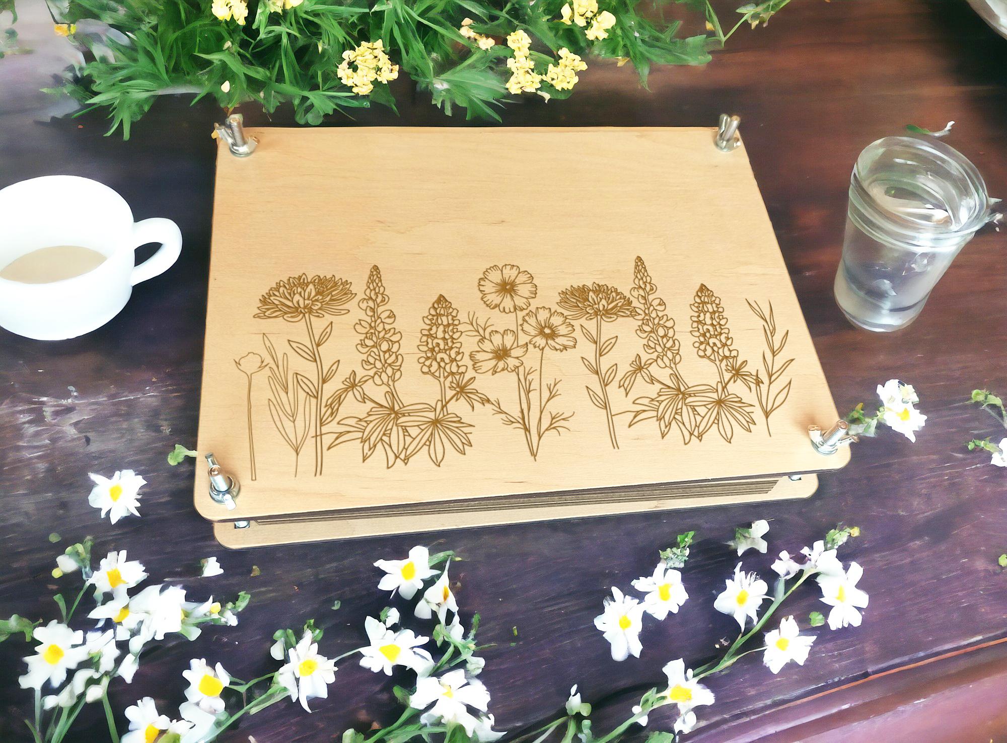 Flower Press kit, Large flower press, Botanical flower press kit, lupine, cosmo, and zinnia Kids Craft, Herb press birthday gift m59