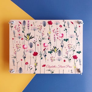 Maravillas de la naturaleza con prensa de flores, prensa de flores botánica personalizada, idea de regalo para amantes de la naturaleza, prensa de flores para manualidades para niños, recuerdos del jardín
