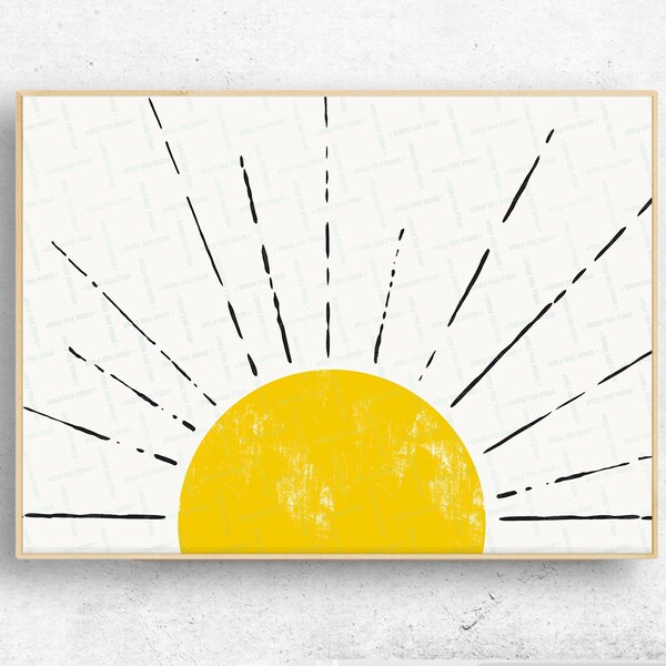 Yellow Wall Art Etsy
