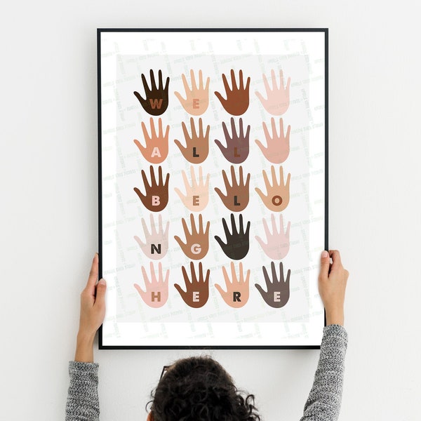 We All Belong Here Poster Etsy