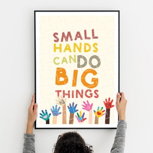 Láminas para niños, preescolar, póster para aula, mensaje artístico para guardería, lámina para habitación infantil, imprimible para guardería, descarga digital sobre diversidad, clase de arte.
