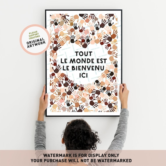 Tout Le Monde Est Le Bienvenu Ici All Are Diversity Etsy
