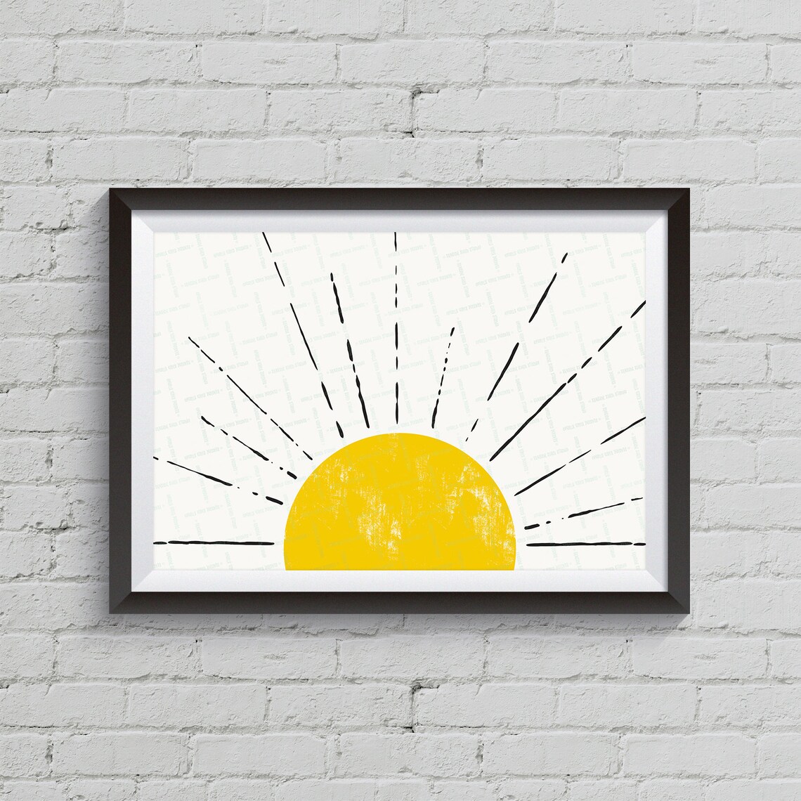 Sunshine Printable Yellow Sun Minimal Wall Art Boho Decor | Etsy