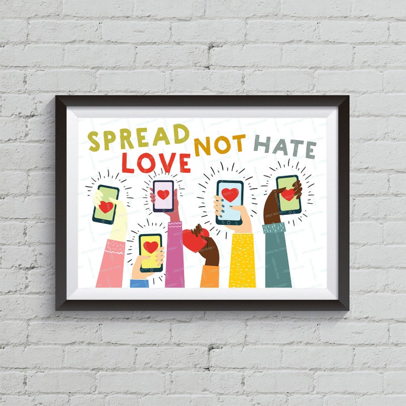 Anti Cyber Bullying Poster Pre school Classroom Decor Etsy