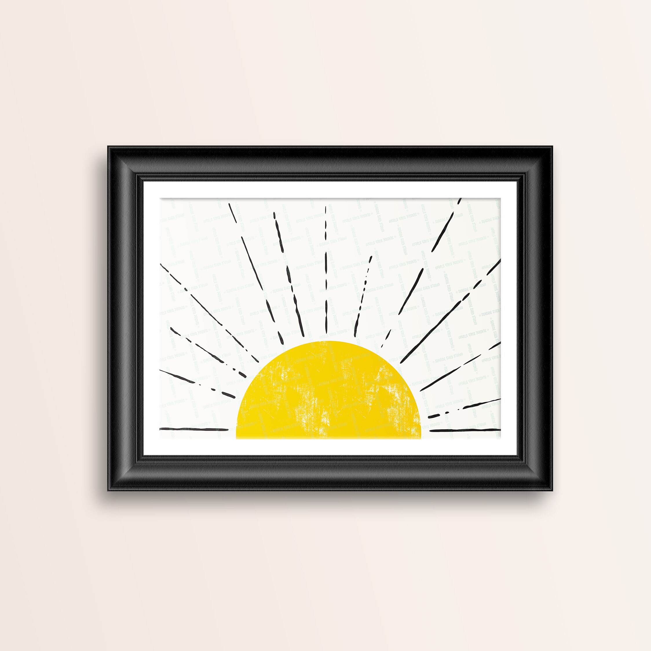 Sunshine Printable Yellow Sun Minimal Wall Art Boho Decor | Etsy