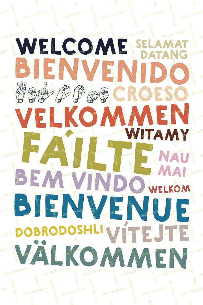 in Different Languages ASL Poster Printable Etsy