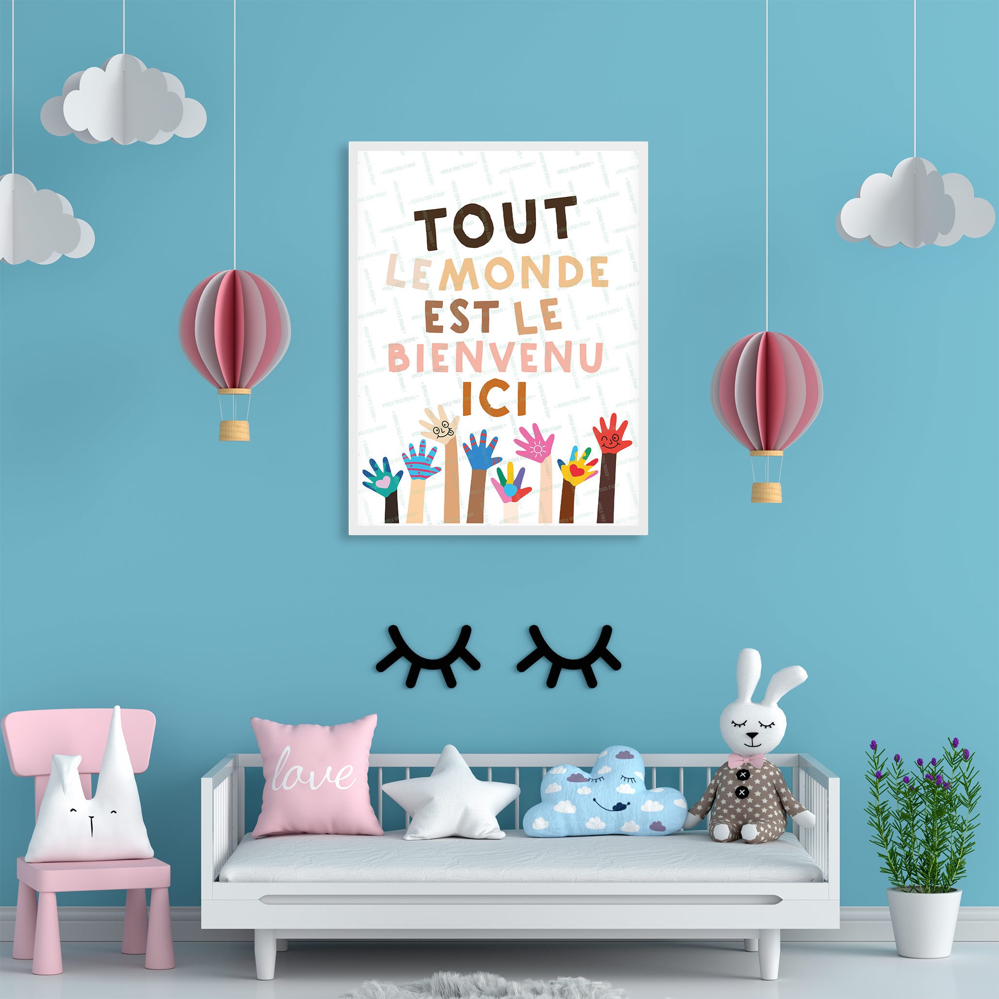 French Classroom Poster: All Are Welcome Diversity Print (digital ...