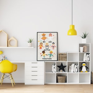 Children of the World Poster, Nursery Art With Message, Better Together ...