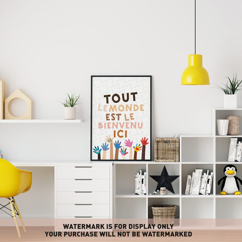 French Classroom Poster: All Are Welcome Diversity Print (digital ...