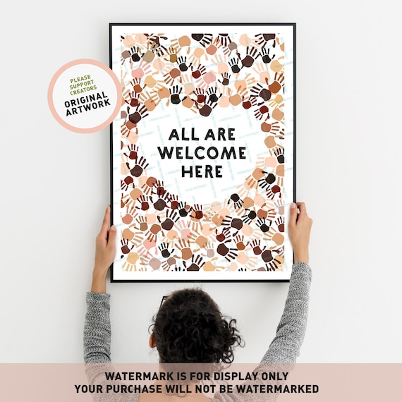 Póster De Todos Son Bienvenidos Aquí Póster De Diversida Póster De Todos Son Bienvenidos Aquí Póster De Diversida